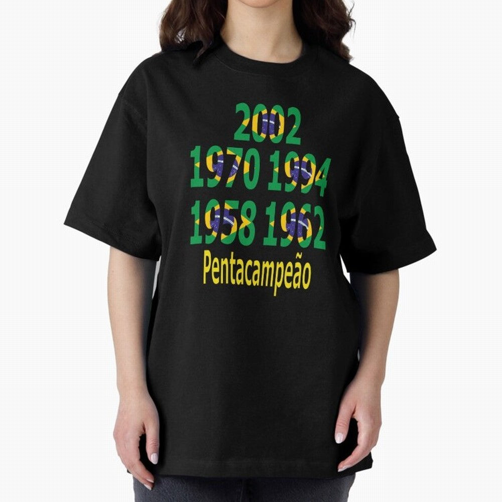 Brazil Five Stars - Champion Heritage Essential T-Shirt Spotlight Global Football Passion for FIFA World Cup 2026 Group Stage, Featuring Cristiano Ronaldo, Haaland and CR7, Brazil, Tournament Hype, Historic Matchups, Family Viewing Parties and