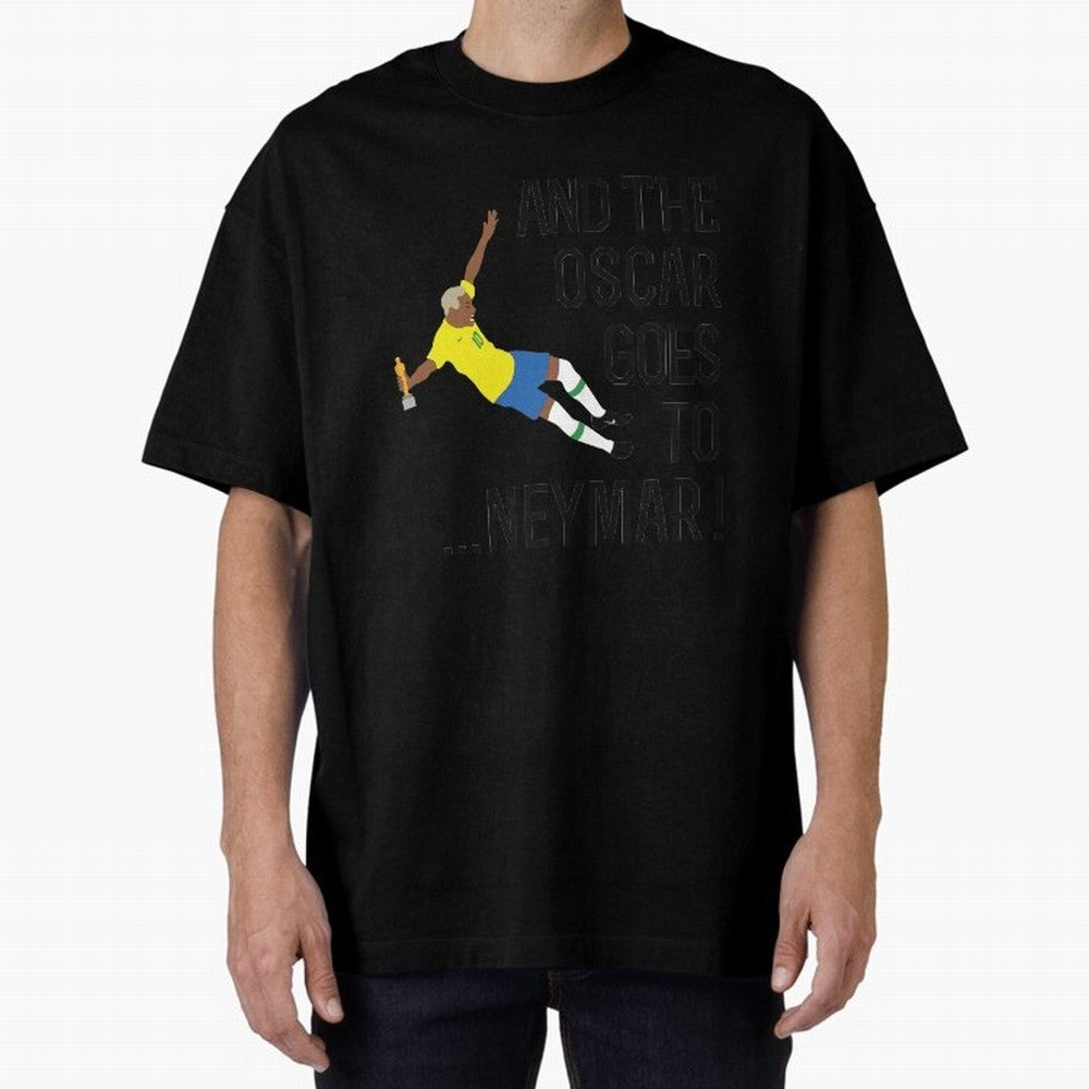 Neymar Diving Oversized T-Shirt Honor Football Greatness during Global Football Passion for FIFA World Cup 2026, Made for Mbappe and Neymar, Portugal, Stadium Chants, National Pride, Trophy Dreams and Unforgettable Football Memories; Made for