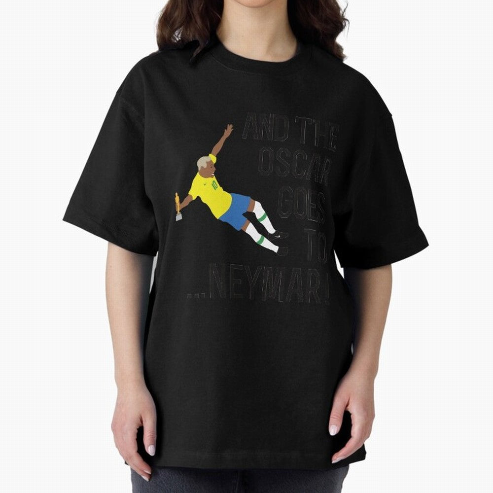 Neymar Diving Oversized T-Shirt Honor Football Greatness during Global Football Passion for FIFA World Cup 2026, Made for Mbappe and Neymar, Portugal, Stadium Chants, National Pride, Trophy Dreams and Unforgettable Football Memories; Made for