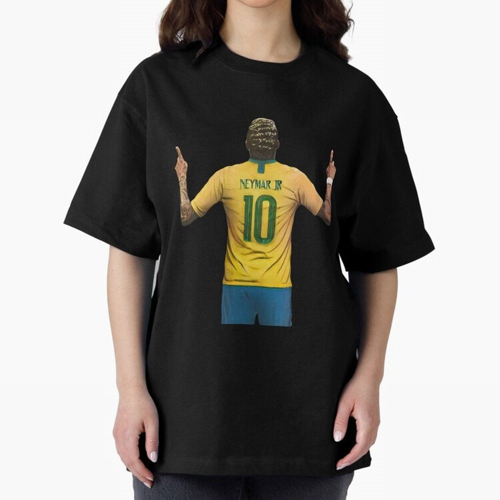 neymar jr Oversized T-Shirt Represent Football Lovers during Global Football Passion for FIFA World Cup 2026, Highlighting Neymar, Haaland and Cristiano Ronaldo, Spain and Netherlands, Vintage Soccer Flavor, Modern Football Stars, National Flags