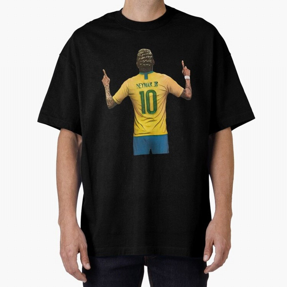 neymar jr Oversized T-Shirt Represent Football Lovers during Global Football Passion for FIFA World Cup 2026, Highlighting Neymar, Haaland and Cristiano Ronaldo, Spain and Netherlands, Vintage Soccer Flavor, Modern Football Stars, National Flags