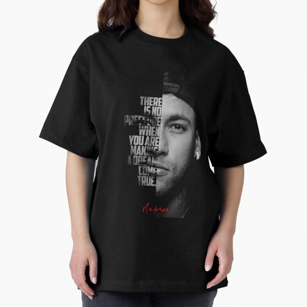 Black and white Neymar Jr quote. Classic T-Shirt Represent the Passion of Global Football Passion for FIFA World Cup 2026, with Messi, CR7 and Mbappe, Brazil, Vintage Soccer Flavor, Modern Football Stars, National Flags and Final Night Emotion;
