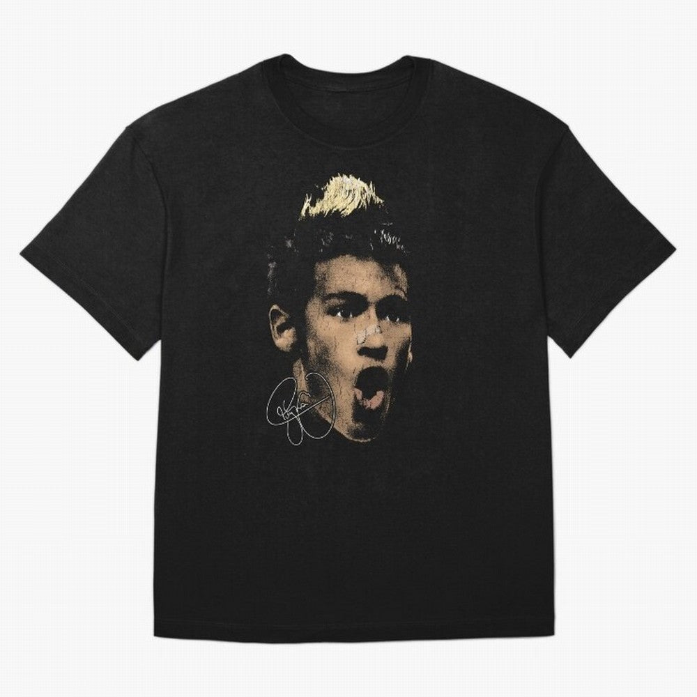 Young Neymar Illustration Oversized T-Shirt Support the Legends of Match Day Hype around FIFA World Cup 2026, Mbappe, England, Tournament Hype, Historic Matchups, Family Viewing Parties and Global Sports Pride; Built for Supporters Chasing Trophy