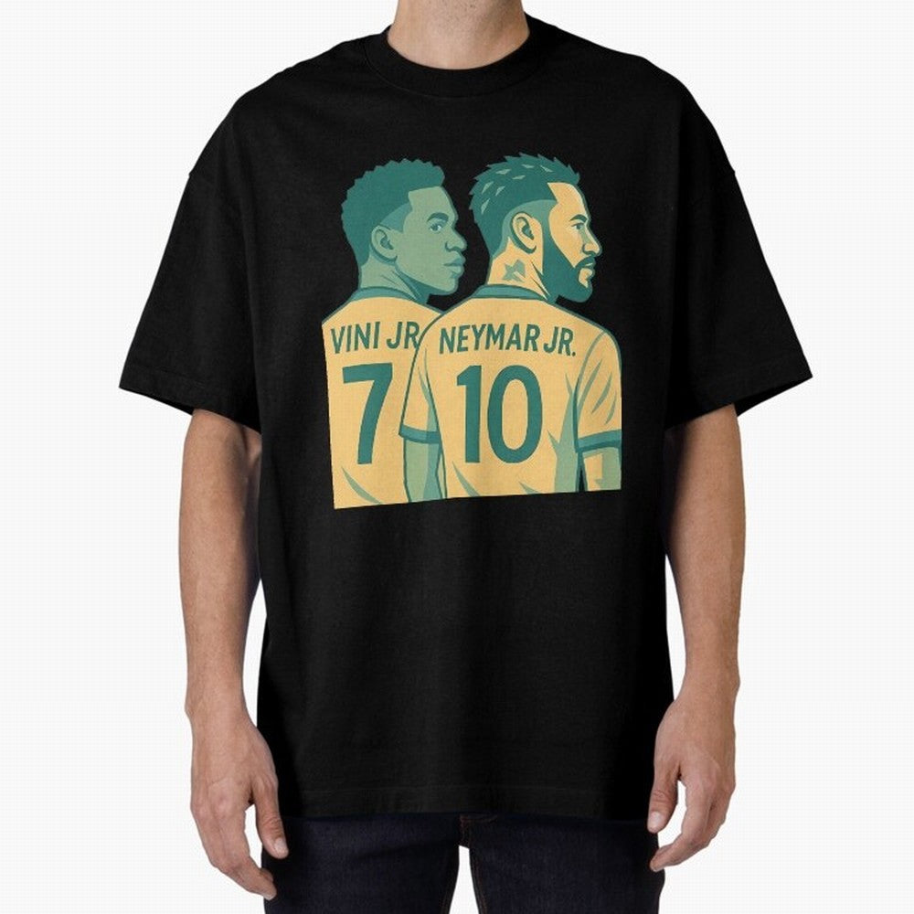 Vini Jr and Neymar Jr side-by-side Classic T-Shirt Carry National Pride through the FIFA World Cup 2026 Group Stage Journey through Messi, CR7 and Mbappe Highlights, England, France and Netherlands Pride, Global Supporter Spirit, Legendary Goals,
