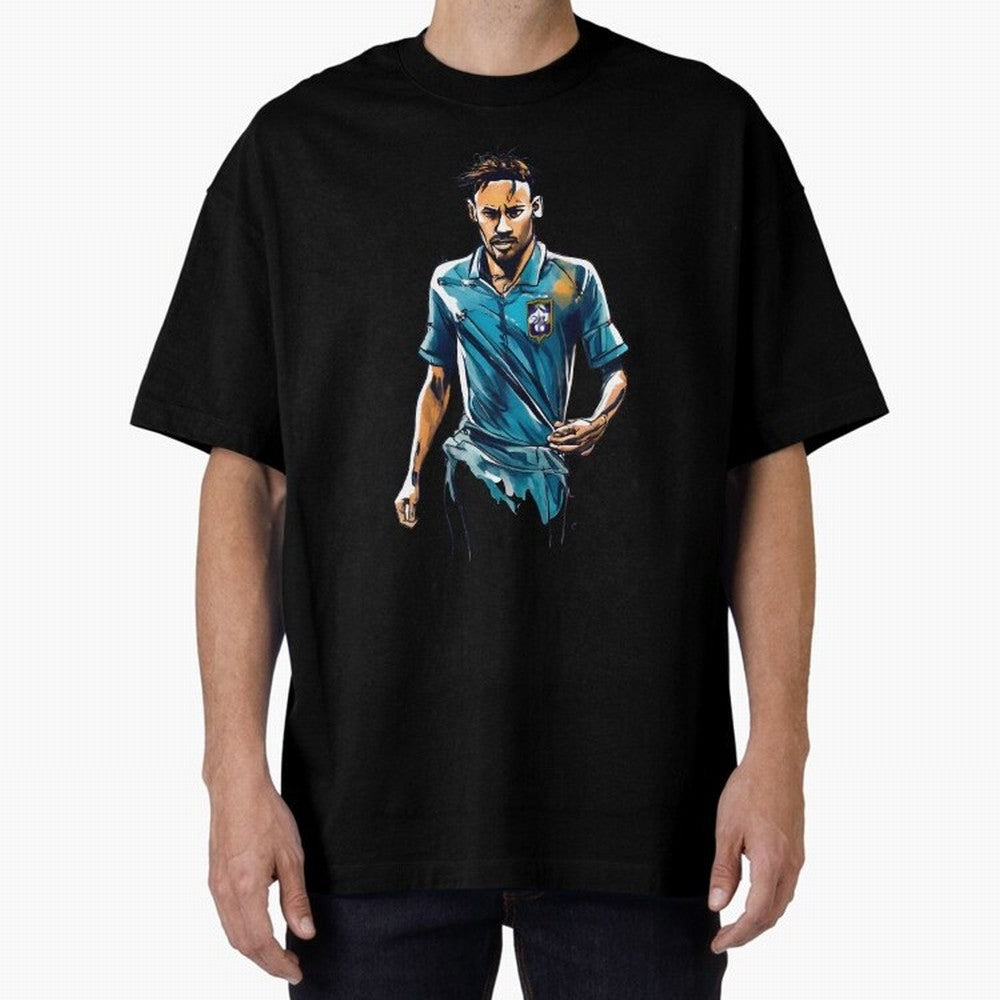 Neymar Jr watercolor drawing Classic T-Shirt Honor Football Greatness during Global Football Passion for FIFA World Cup 2026, Inspired by Messi, Neymar and Mbappe, Argentina and Brazil, Championship Spirit, Famous Goals, Roaring Crowds and