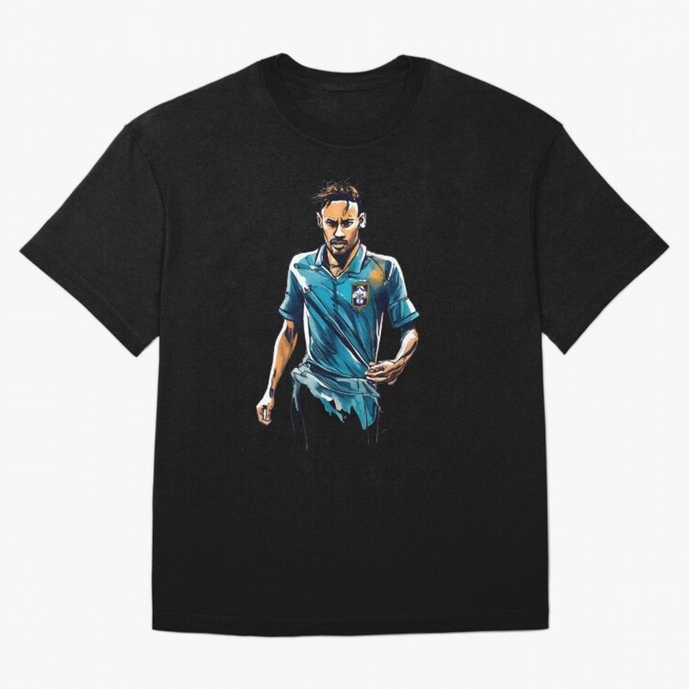 Neymar Jr watercolor drawing Classic T-Shirt Honor Football Greatness during Global Football Passion for FIFA World Cup 2026, Inspired by Messi, Neymar and Mbappe, Argentina and Brazil, Championship Spirit, Famous Goals, Roaring Crowds and