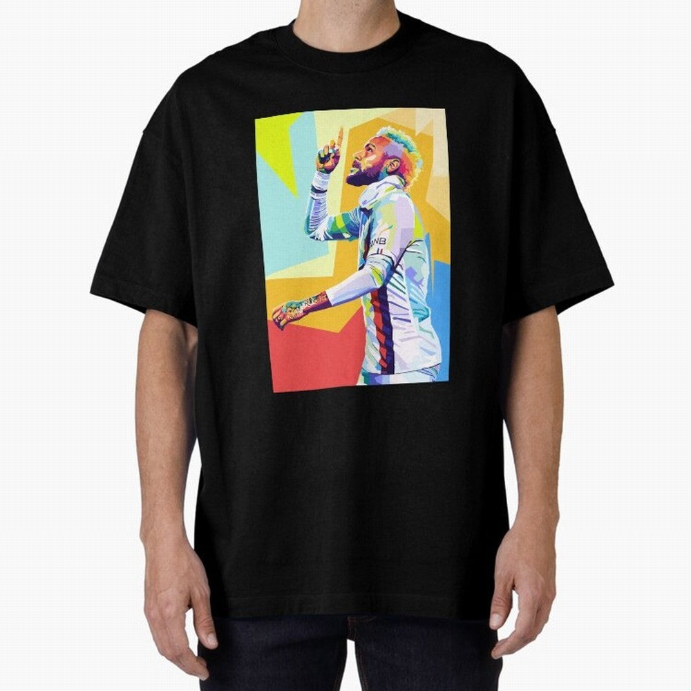 Neymar Jr Wpap pop art Oversized T-Shirt Show Championship Spirit for FIFA World Cup 2026 USA Canada Mexico Spirit, Centered on Argentina and Brazil, Messi, Neymar and Mbappe, Soccer Culture, Superstar Moments, National Team Dreams and Competitive