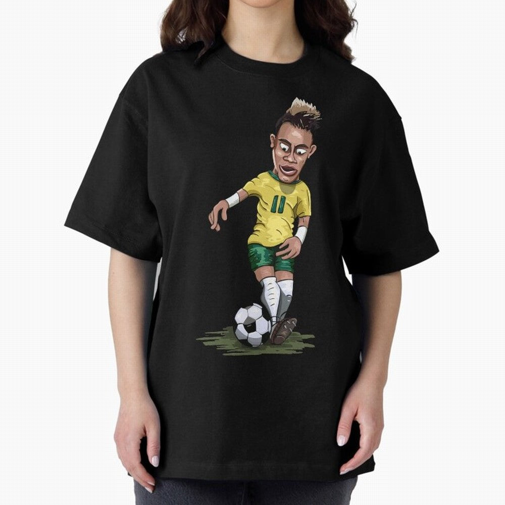 Mascot Cartoon Neymar Football Player Brazil Classic T-Shirt Celebrate the Next Chapter of FIFA World Cup 2026 Group Stage Highlighting Neymar, Haaland and Cristiano Ronaldo, Brazil Energy, Supporter Pride, Iconic Celebrations, Legendary Names and