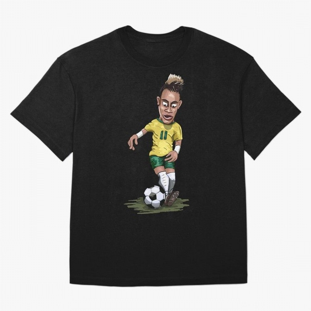 Mascot Cartoon Neymar Football Player Brazil Classic T-Shirt Celebrate the Next Chapter of FIFA World Cup 2026 Group Stage Highlighting Neymar, Haaland and Cristiano Ronaldo, Brazil Energy, Supporter Pride, Iconic Celebrations, Legendary Names and