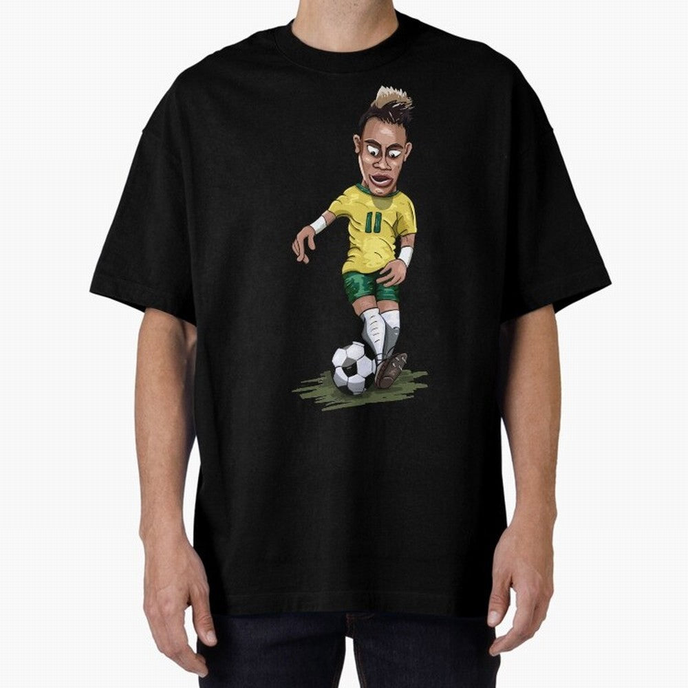 Mascot Cartoon Neymar Football Player Brazil Classic T-Shirt Celebrate the Next Chapter of FIFA World Cup 2026 Group Stage Highlighting Neymar, Haaland and Cristiano Ronaldo, Brazil Energy, Supporter Pride, Iconic Celebrations, Legendary Names and