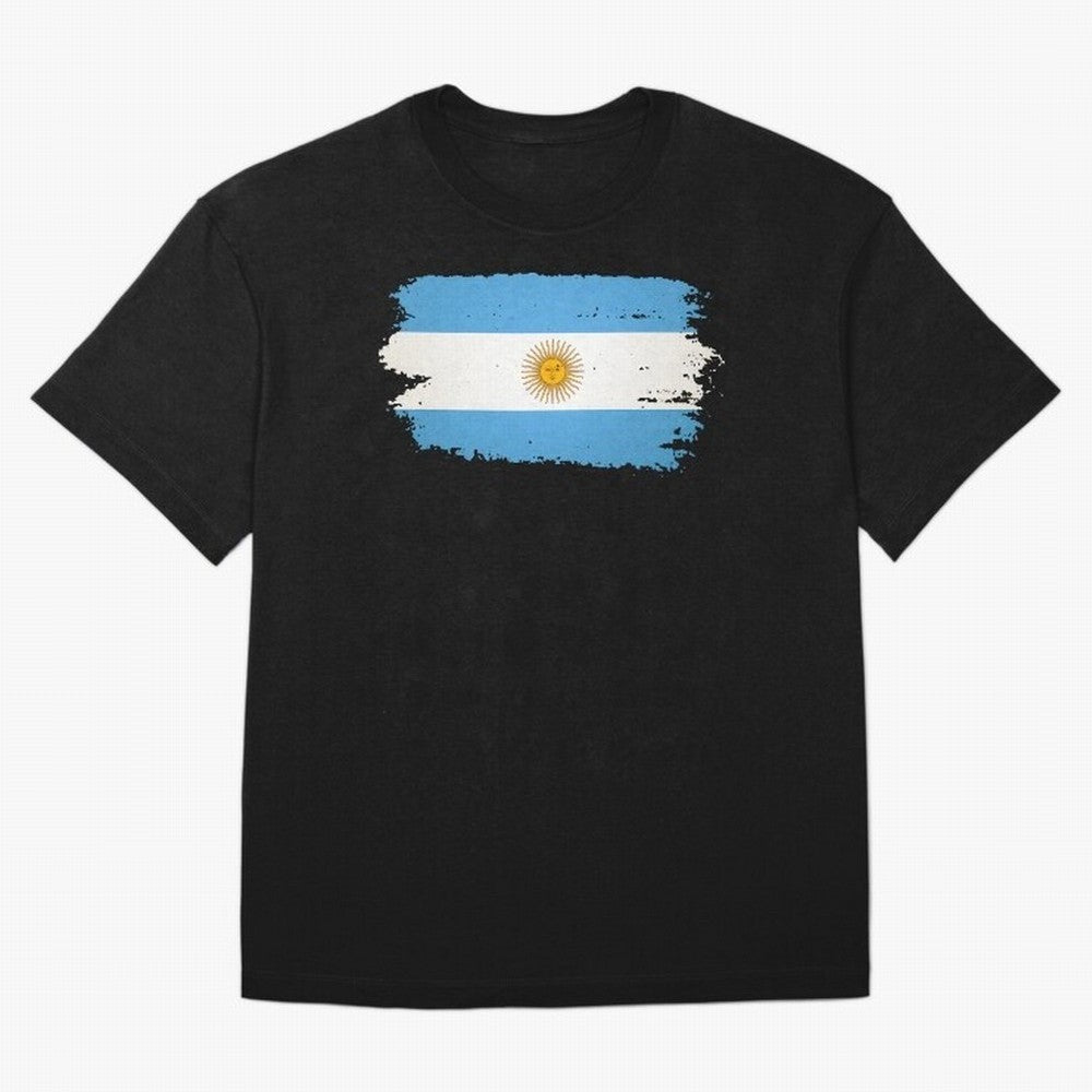 ARGENTINIAN FLAG PRINT Oversized T-Shirt Show Championship Spirit for Global Football Passion for FIFA World Cup 2026, Celebrating Haaland, Argentina, France and Brazil, Classic Soccer Heritage, Championship Pressure, Fan Loyalty and International