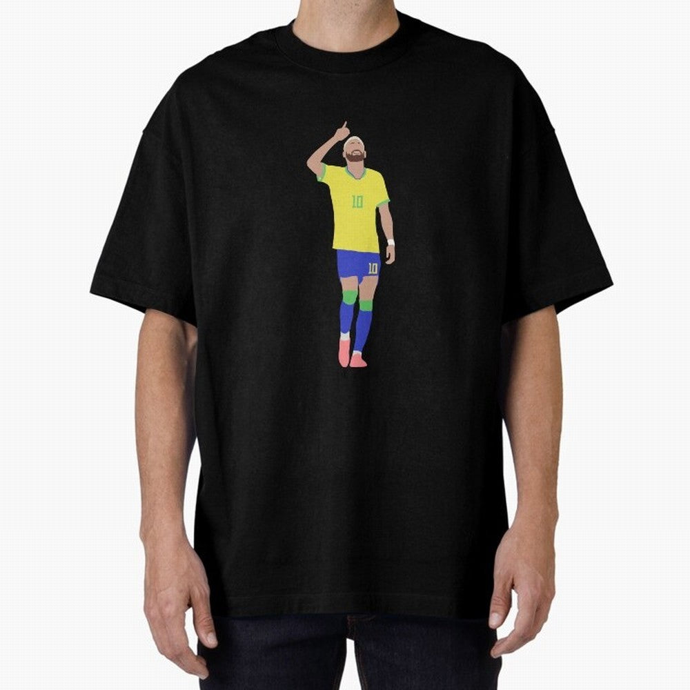 Neymar Brazil Football Captain Oversized T-Shirt Feel FIFA World Cup 2026 Spirit, Connected to Spain and Netherlands, CR7, Classic Soccer Heritage, Championship Pressure, Fan Loyalty and International Pride; Made for Die Hard Supporters, Soccer