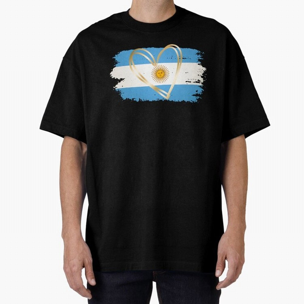 ARGENTINA FLAG WITH GOLDEN HEART Classic T-Shirt Honor the FIFA World Cup 2026 Journey through Haaland Highlights, England, France and Netherlands Pride, Football Passion, Legendary Performances, Festival Vibes and Supporter Community; Ideal for
