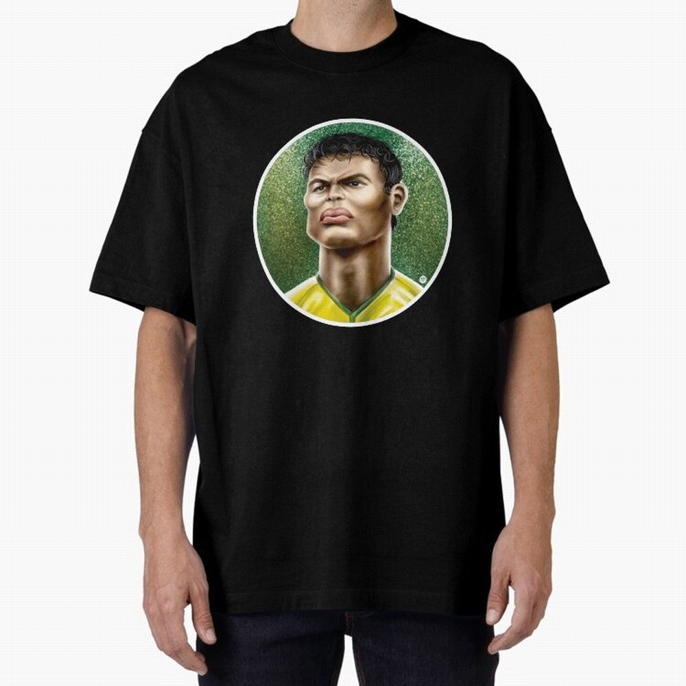 Footballicature : Thiago Silva Classic T-Shirt Enjoy FIFA World Cup 2026 for Fans of Haaland and Mbappe and England, France and Netherlands, Bringing Goal Celebration Energy, Supporter Heritage, Football Icons and Worldwide Tournament Joy; Great