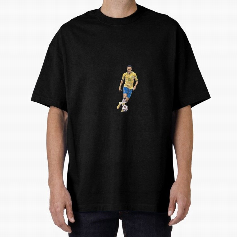 Brazilian Football Player Oversized T-Shirt Bring Global Tournament Vibes to Match Day Hype around FIFA World Cup 2026, CR7 and Messi, Germany, Tournament Hype, Historic Matchups, Family Viewing Parties and Global Sports Pride; Perfect for Fans,
