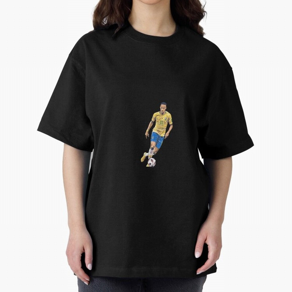 Brazilian Football Player Oversized T-Shirt Bring Global Tournament Vibes to Match Day Hype around FIFA World Cup 2026, CR7 and Messi, Germany, Tournament Hype, Historic Matchups, Family Viewing Parties and Global Sports Pride; Perfect for Fans,