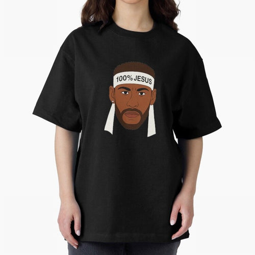 100% JESUS Neymar Inspired Minimalist Art Oversized T-Shirt Make Game Day About FIFA World Cup 2026 with Cristiano Ronaldo, Argentina, France and Brazil Energy, Supporter Pride, Iconic Celebrations, Legendary Names and Global Match Day Energy;