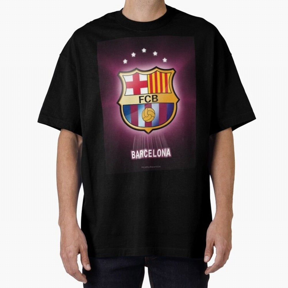barcelona Oversized T-Shirt Capture Stadium Memories from FIFA World Cup 2026 USA Canada Mexico for Fans of Messi and England and Germany, Bringing Game Day Rituals, Football Legends, Country Pride and the Road to the Final; Made for Collectors Who