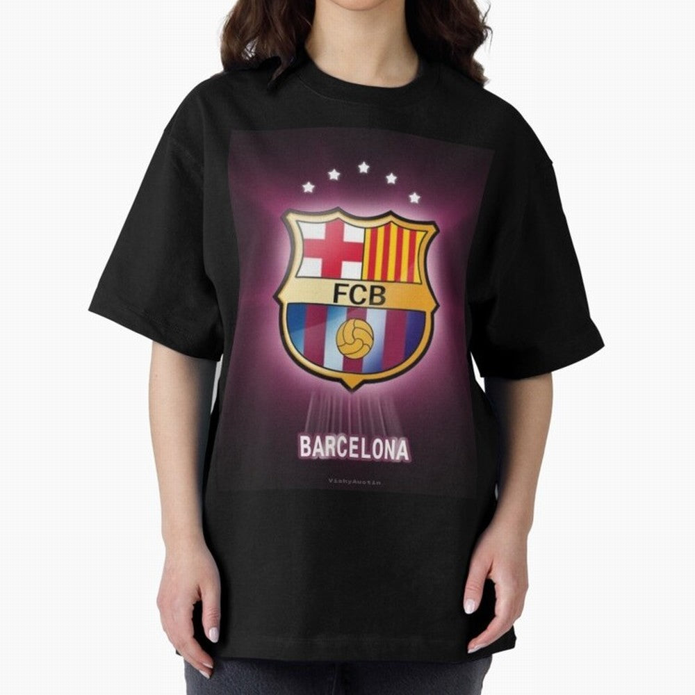 barcelona Oversized T-Shirt Capture Stadium Memories from FIFA World Cup 2026 USA Canada Mexico for Fans of Messi and England and Germany, Bringing Game Day Rituals, Football Legends, Country Pride and the Road to the Final; Made for Collectors Who