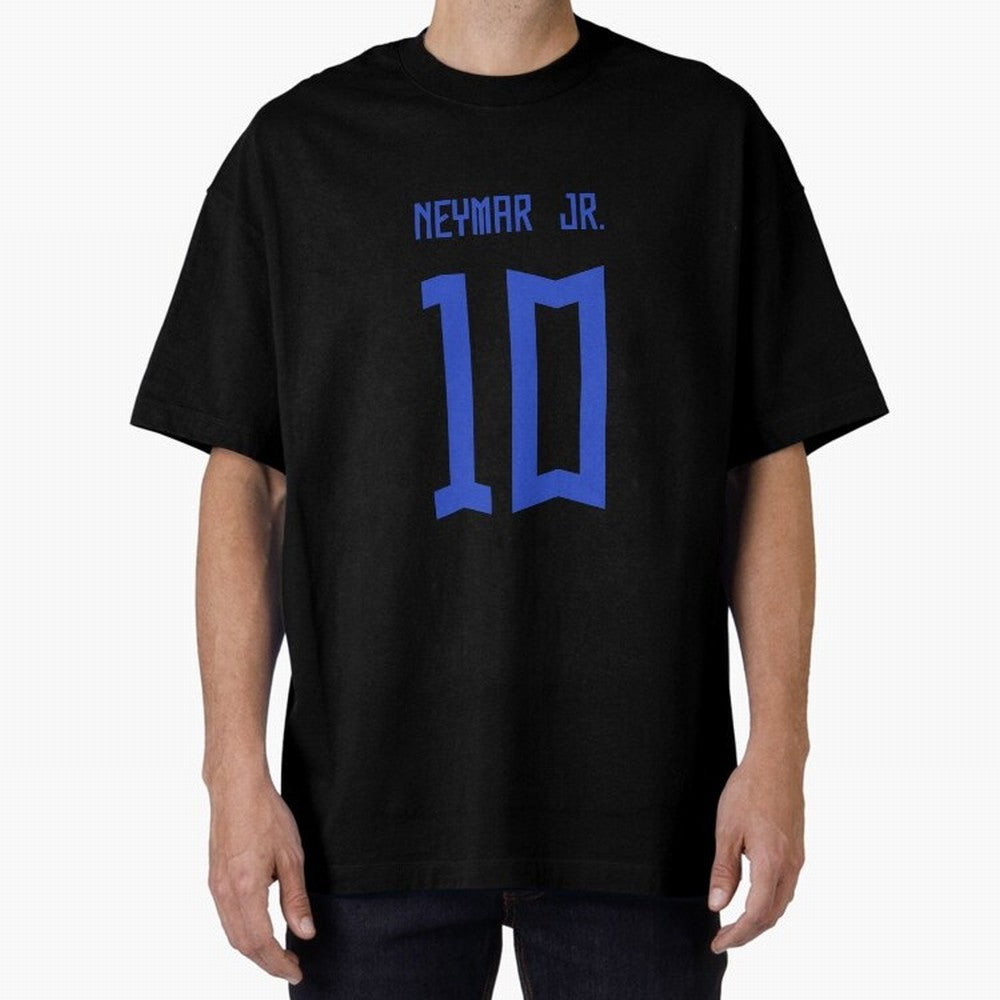 Neymar Jr Brazil White Jersey 2023 Oversized T-Shirt Show Love for Legendary Goals in FIFA World Cup 2026 USA Canada Mexico for Fans of Messi, Neymar and Mbappe and England, Bringing Stadium Chants, National Pride, Trophy Dreams and Unforgettable