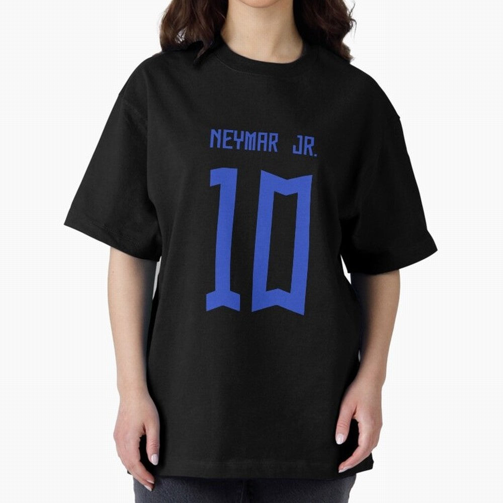 Neymar Jr Brazil White Jersey 2023 Oversized T-Shirt Show Love for Legendary Goals in FIFA World Cup 2026 USA Canada Mexico for Fans of Messi, Neymar and Mbappe and England, Bringing Stadium Chants, National Pride, Trophy Dreams and Unforgettable