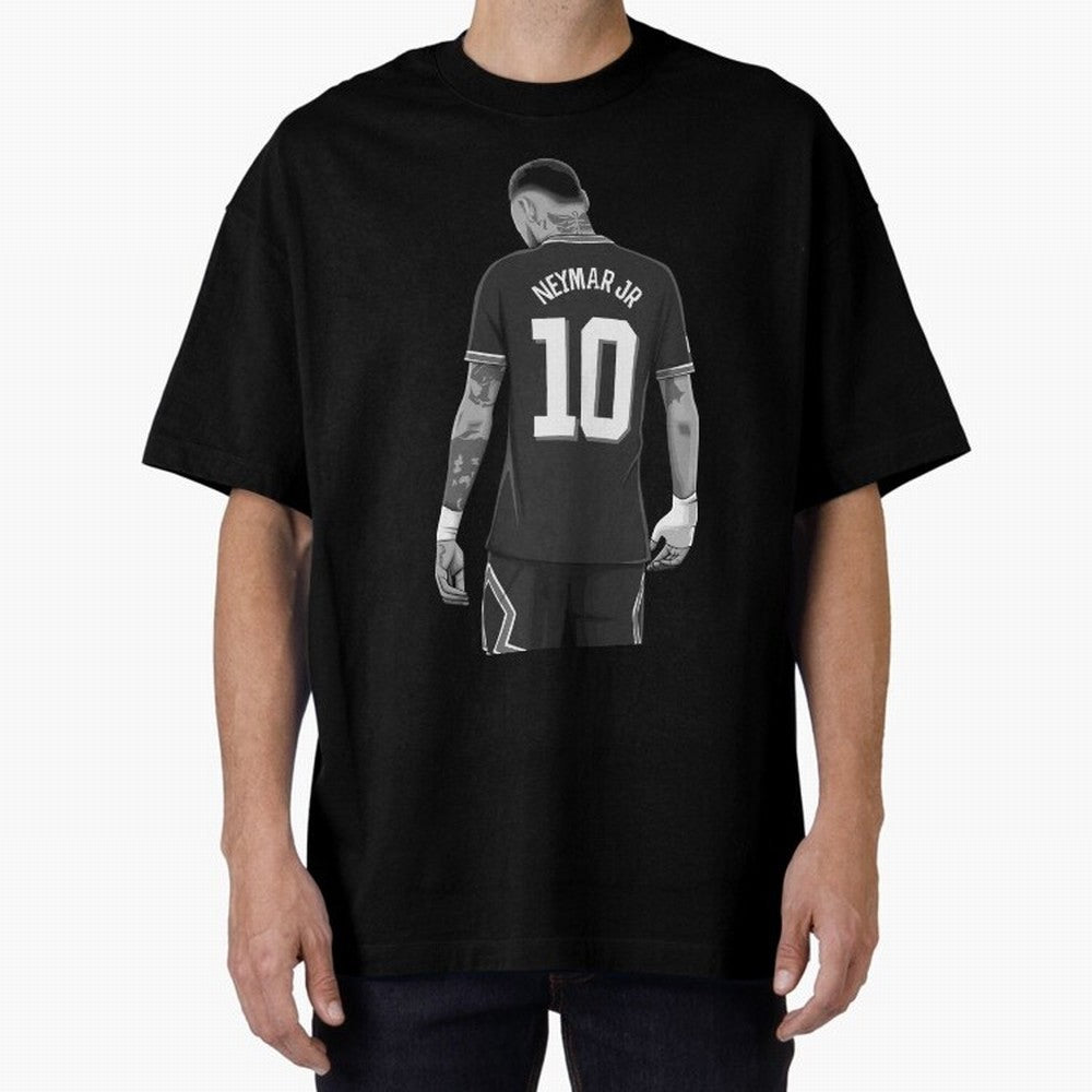 Neymar Jr Black and White Version Oversized T-Shirt Create FIFA World Cup 2026 for Fans of CR7 and Portugal, Bringing Global Supporter Spirit, Legendary Goals, National Colors and Tournament Celebration; Ideal for Football Dads, Football Moms,