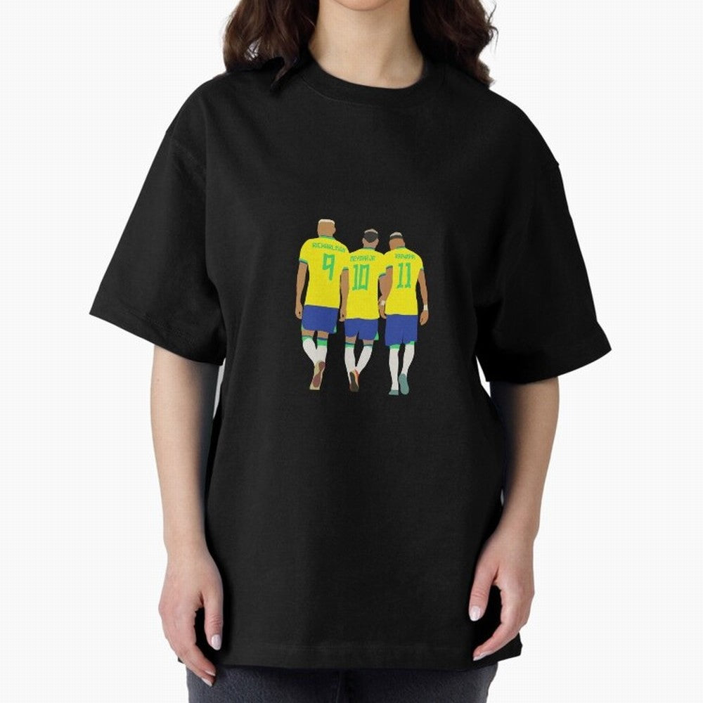 brazil soccer players Oversized T-Shirt Show Fan Pride Across FIFA World Cup 2026 Group Stage for Fans of Cristiano Ronaldo, Haaland and CR7 and Germany, Bringing Stadium Chants, National Pride, Trophy Dreams and Unforgettable Football Memories;