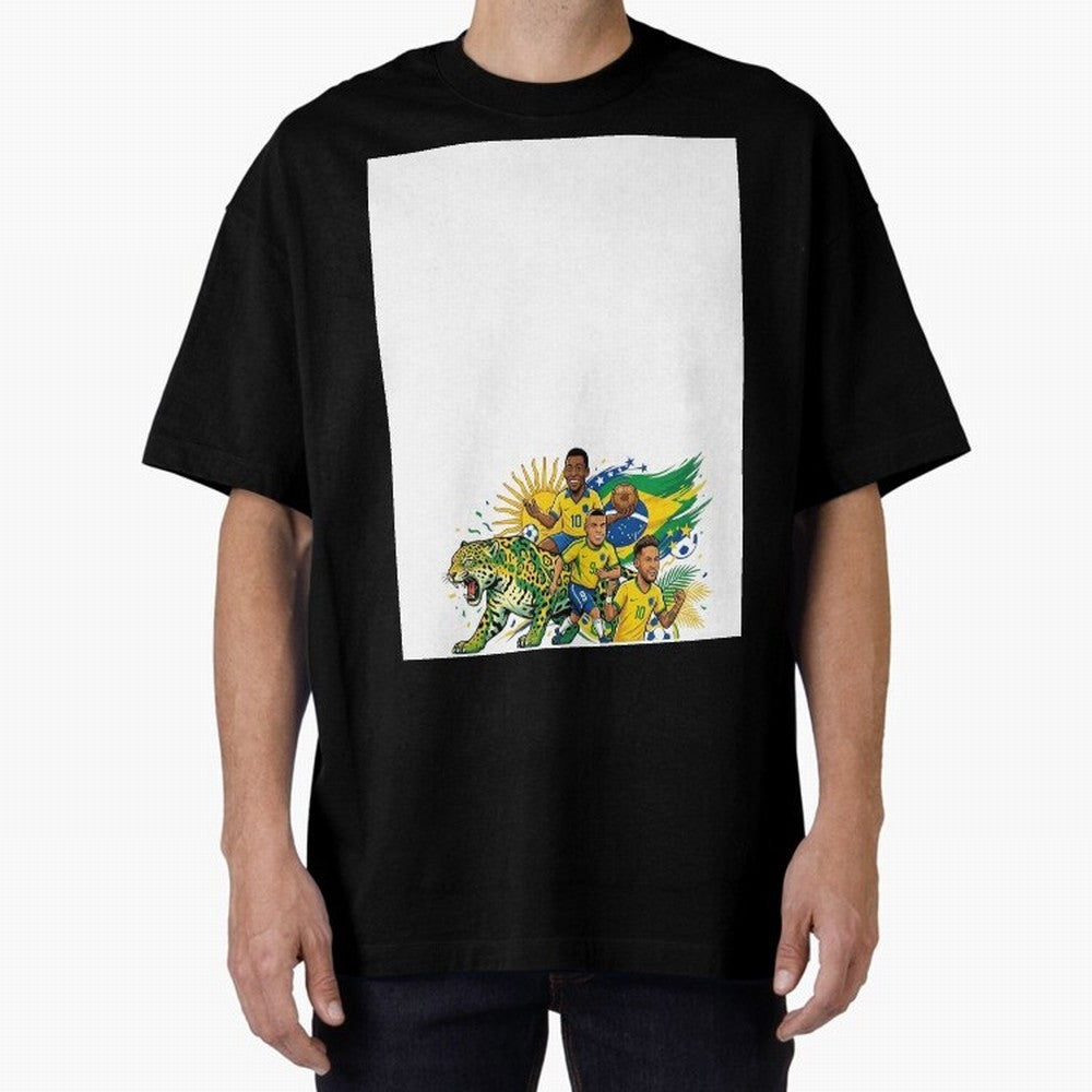 Unleash the spirit of the Sele??o! ? Graphic T-Shirt Show Support during FIFA World Cup 2026 USA Canada Mexico Spirit, Driven by Brazil, Messi and Cristiano Ronaldo, Championship Spirit, Famous Goals, Roaring Crowds and International Football