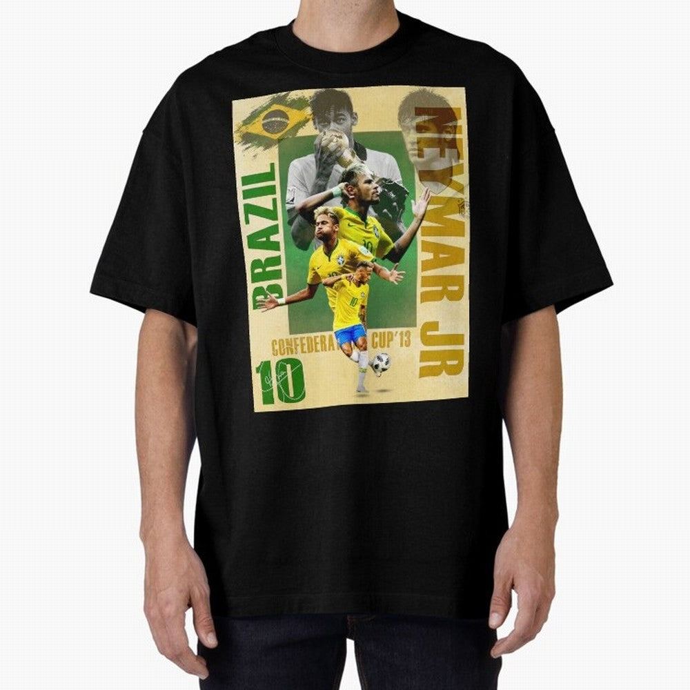 Neymar Jr Brazil World Cup Poster, Soccer Football Wall Art Print Decor Premium T-Shirt Celebrate Every Goal in the FIFA World Cup 2026 Journey through Cristiano Ronaldo Highlights, France and Portugal Pride, Stadium Chants, National Pride, Trophy
