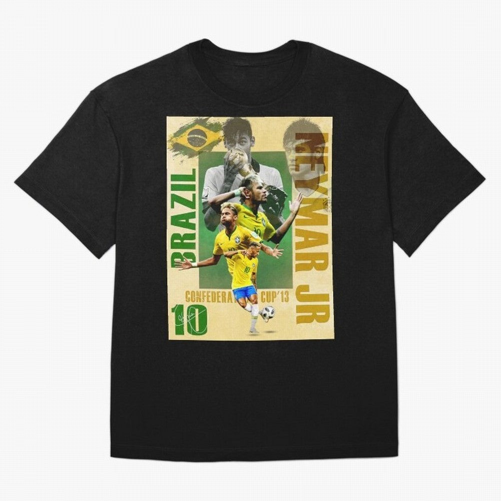 Neymar Jr Brazil World Cup Poster, Soccer Football Wall Art Print Decor Premium T-Shirt Celebrate Every Goal in the FIFA World Cup 2026 Journey through Cristiano Ronaldo Highlights, France and Portugal Pride, Stadium Chants, National Pride, Trophy