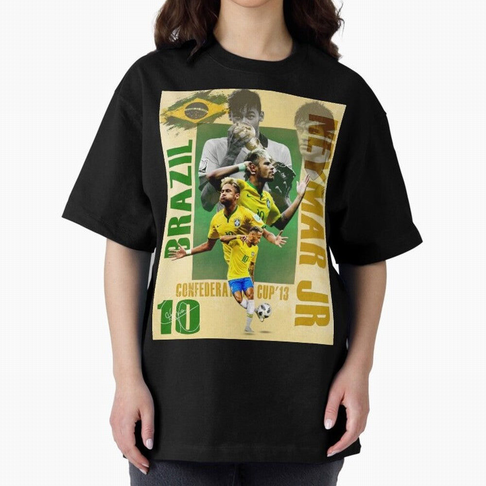 Neymar Jr Brazil World Cup Poster, Soccer Football Wall Art Print Decor Premium T-Shirt Celebrate Every Goal in the FIFA World Cup 2026 Journey through Cristiano Ronaldo Highlights, France and Portugal Pride, Stadium Chants, National Pride, Trophy