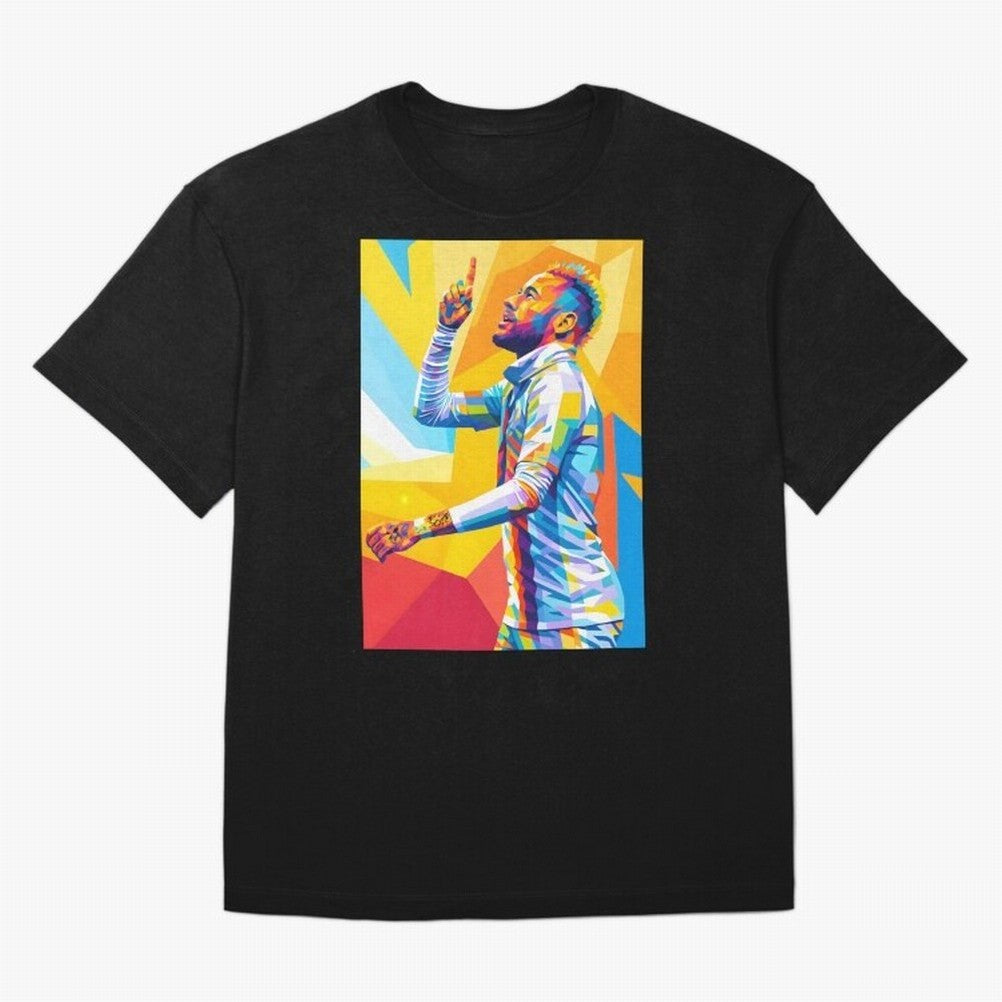 Neymar Pop Art Oversized T-Shirt Celebrate Soccer Greatness during FIFA World Cup 2026 Spirit, Connected to Portugal, Mbappe, Stadium Chants, National Pride, Trophy Dreams and Unforgettable Football Memories; Ideal for Football Dads, Football Moms,