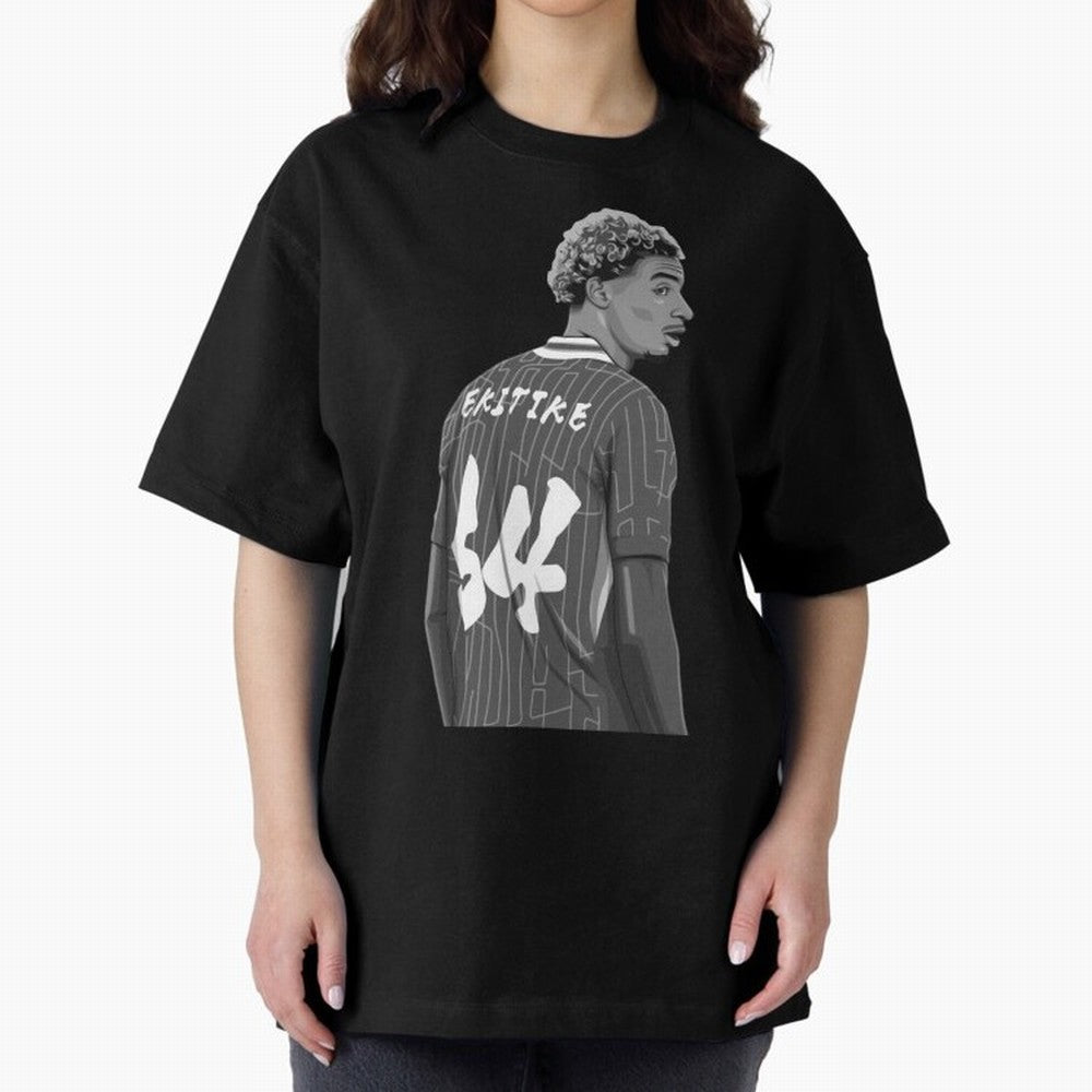 Hugo Ekitike Black and White Version Classic T-Shirt Bring Match Day Fire to the FIFA World Cup 2026 Group Stage Journey through Haaland Highlights, Brazil Pride, Soccer Culture, Superstar Moments, National Team Dreams and Competitive Fire; Perfect