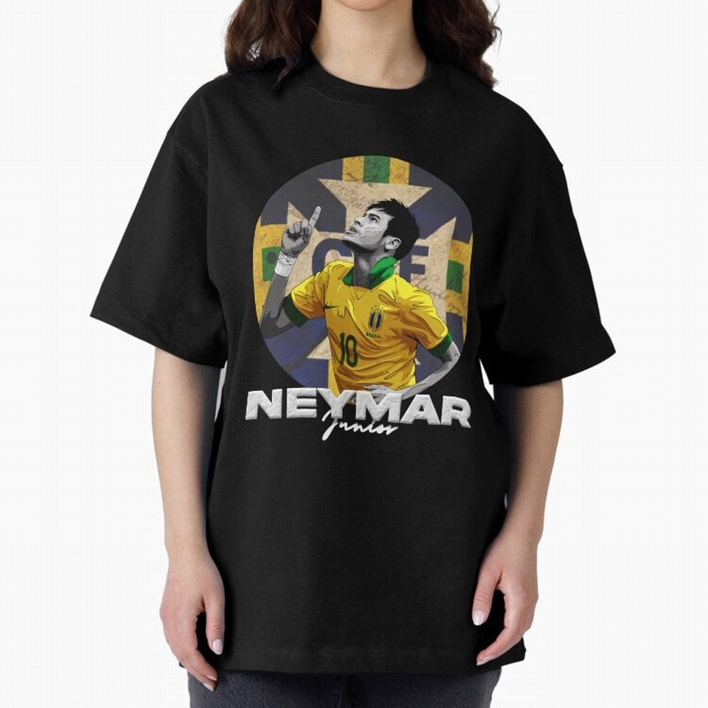 Neymar Junior Oversized T-Shirt Follow the Road to FIFA World Cup 2026 USA Canada Mexico for Fans of Cristiano Ronaldo and Argentina and Brazil, Bringing Champion Mindset, Group Stage Buzz, Knockout Tension and Passionate Fan Culture; Ideal for