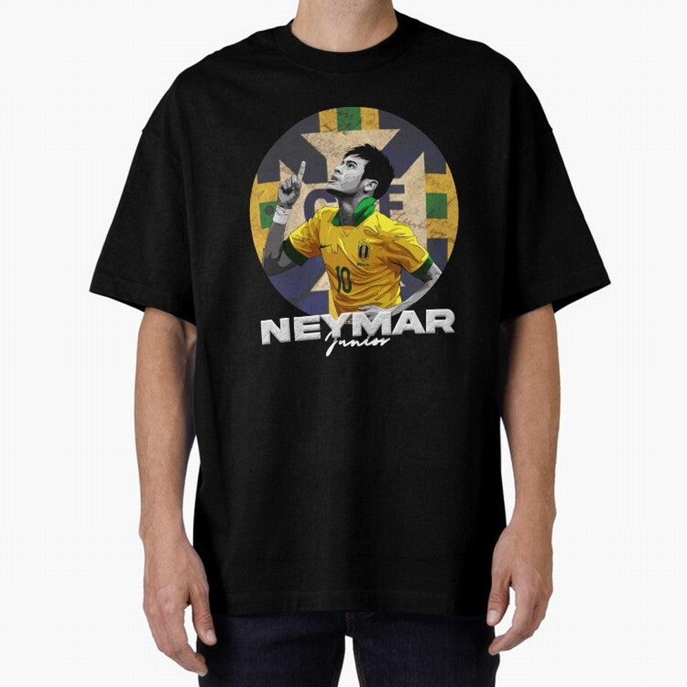 Neymar Junior Oversized T-Shirt Follow the Road to FIFA World Cup 2026 USA Canada Mexico for Fans of Cristiano Ronaldo and Argentina and Brazil, Bringing Champion Mindset, Group Stage Buzz, Knockout Tension and Passionate Fan Culture; Ideal for