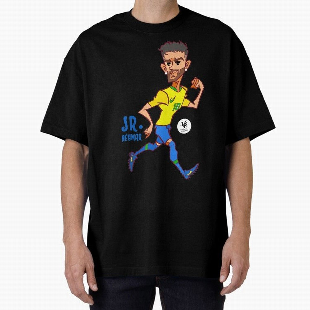 Neymar Oversized T-Shirt Turn Every Weekend Toward Match Day Hype around FIFA World Cup 2026 Group Stage, Mbappe and Neymar, France and Portugal, Vintage Soccer Flavor, Modern Football Stars, National Flags and Final Night Emotion; Perfect for