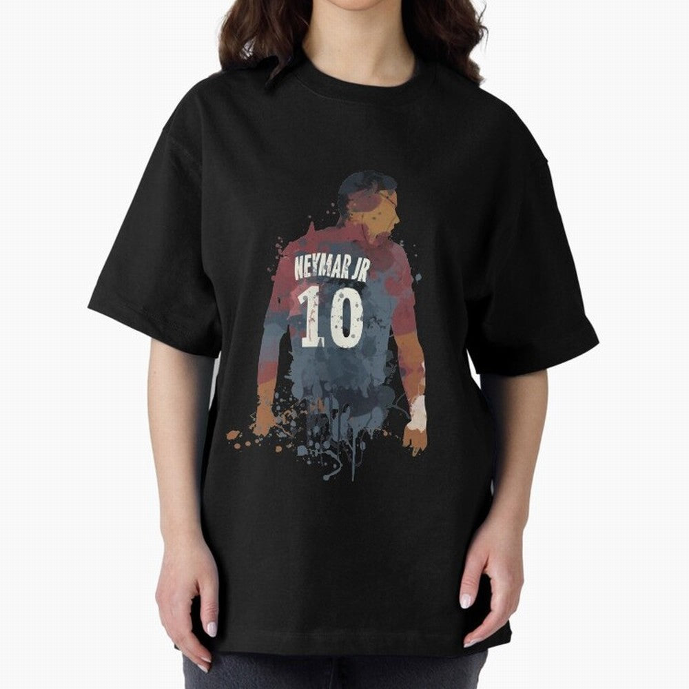 Neymar Brazilian Legend Art Oversized T-Shirt Show Fan Pride Across Global Football Passion for FIFA World Cup 2026 Group Stage, Centered on Mbappe, England and Germany, Goal Celebration Energy, Supporter Heritage, Football Icons and Worldwide