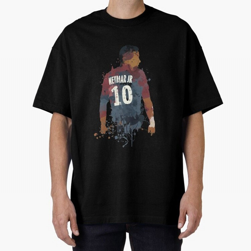 Neymar Brazilian Legend Art Oversized T-Shirt Show Fan Pride Across Global Football Passion for FIFA World Cup 2026 Group Stage, Centered on Mbappe, England and Germany, Goal Celebration Energy, Supporter Heritage, Football Icons and Worldwide