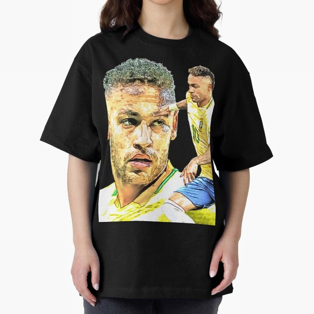 Neymar Futbol Oversized T-Shirt Represent Fans Who Live for Global Football Passion for FIFA World Cup 2026 Group Stage, Made for Messi, Neymar and Mbappe, France and Portugal, Football Festival Excitement, Trophy Ambitions, Country Rivalries and