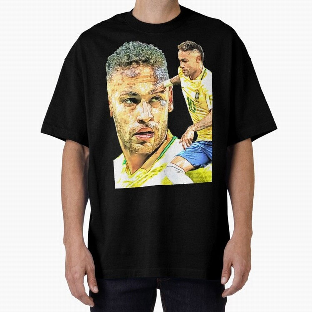 Neymar Futbol Oversized T-Shirt Represent Fans Who Live for Global Football Passion for FIFA World Cup 2026 Group Stage, Made for Messi, Neymar and Mbappe, France and Portugal, Football Festival Excitement, Trophy Ambitions, Country Rivalries and