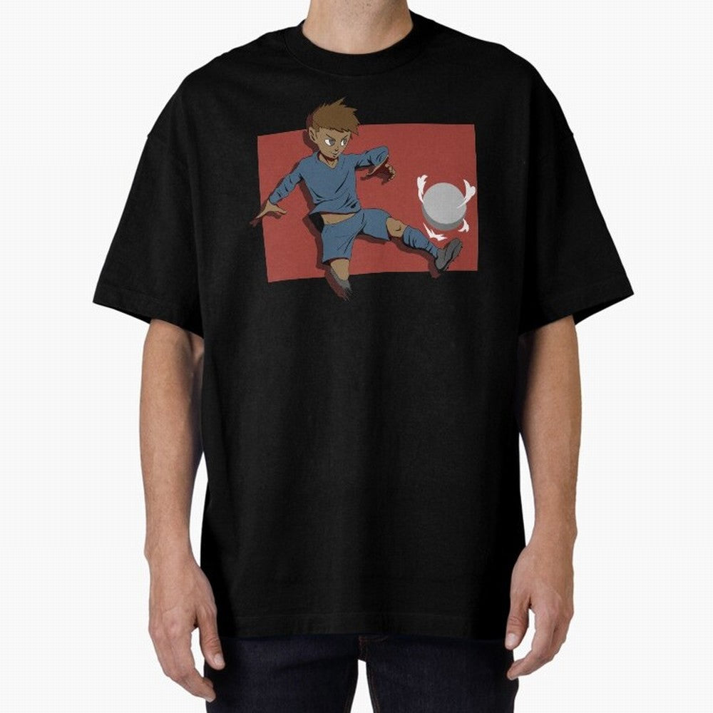 Footballer in action Oversized T-Shirt Join FIFA World Cup 2026 Group Stage Filled with Neymar, Brazil, Portugal and Argentina Energy, Retro Football Energy, Iconic Rivalries, Trophy Chase Drama and Stadium Atmosphere; Created for Match Day