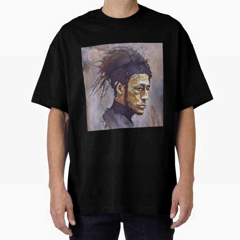 sketch of Neymar Oversized T-Shirt Cheer for Global Football Passion for FIFA World Cup 2026 USA Canada Mexico, Built around Cristiano Ronaldo, Haaland and CR7, Argentina, Goal Celebration Energy, Supporter Heritage, Football Icons and Worldwide