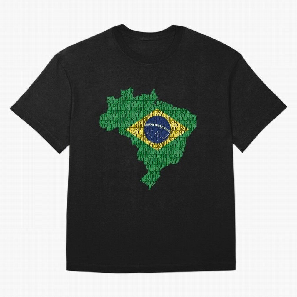 Map of Brazil (Brazil) Classic T-Shirt Bring Retro Soccer Energy to Global Football Passion for FIFA World Cup 2026 Group Stage, Inspired by Cristiano Ronaldo, Germany, Vintage Soccer Flavor, Modern Football Stars, National Flags and Final Night