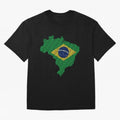 Map of Brazil (Brazil) Classic T-Shirt Bring Retro Soccer Energy to Global Football Passion for FIFA World Cup 2026 Group Stage, Inspired by Cristiano Ronaldo, Germany, Vintage Soccer Flavor, Modern Football Stars, National Flags and Final Night