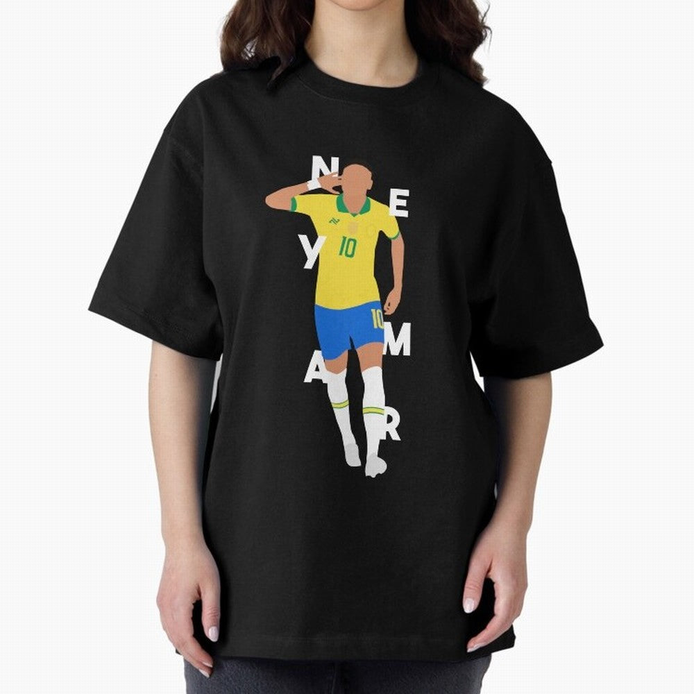 Neymar x Brazil Oversized T-Shirt Join Supporters Worldwide for FIFA World Cup 2026 Centered on Mbappe, France Energy, Stadium Memories, Football Loyalty, International Chants and Championship Tradition; Perfect for Supporters Who Want Bold