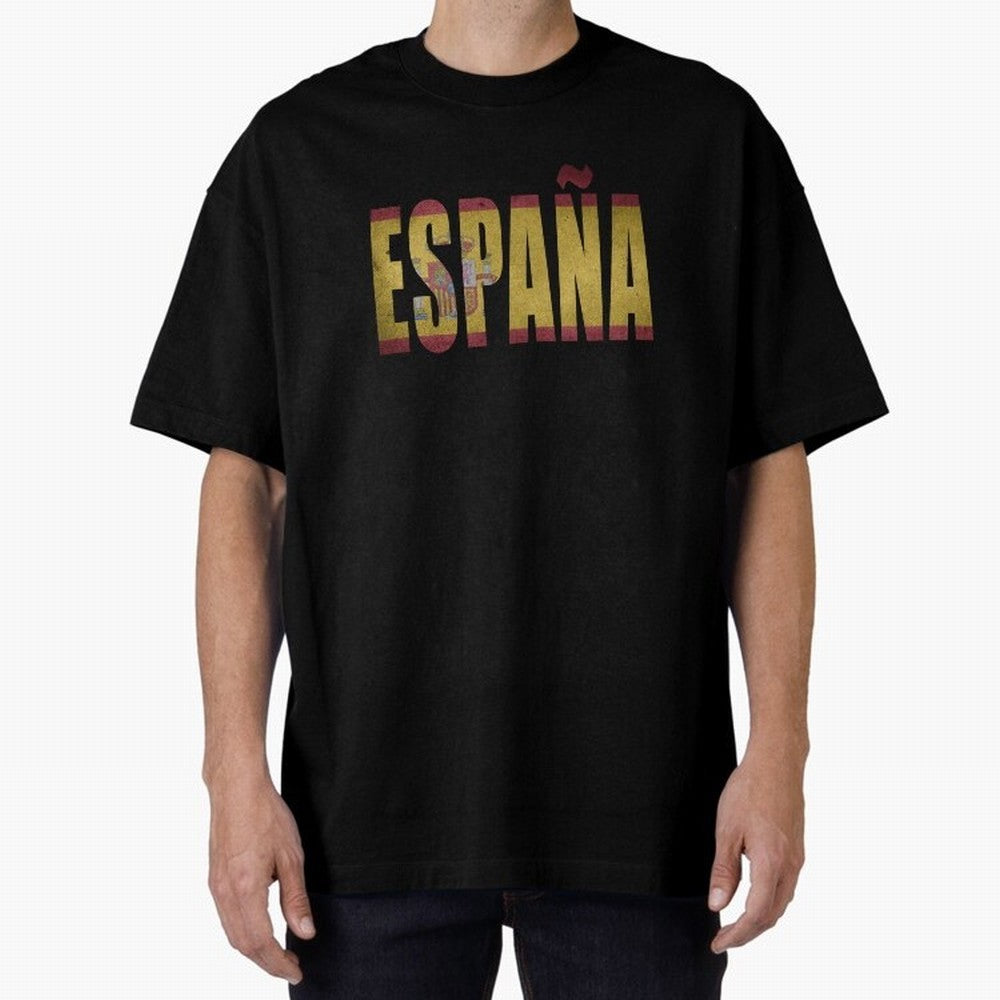 Espa?a Oversized T-Shirt Remember Iconic Moments from FIFA World Cup 2026 Group Stage Driven by CR7 and Messi, France and Portugal Energy, Global Supporter Spirit, Legendary Goals, National Colors and Tournament Celebration; Ideal for Football