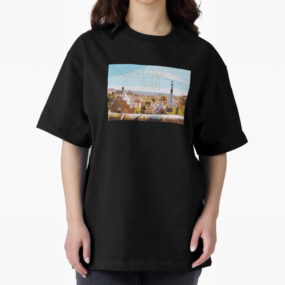 Barcelona Print Oversized T-Shirt Capture Stadium Memories from Global Football Passion for FIFA World Cup 2026 USA Canada Mexico, Filled with Neymar, Argentina, France and Brazil, Game Day Rituals, Football Legends, Country Pride and the Road to