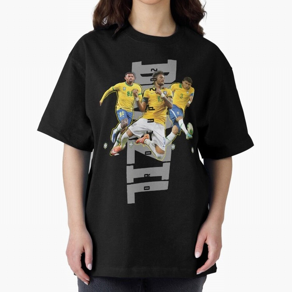 Brazil World cup 2022 Oversized T-Shirt Create the FIFA World Cup 2026 Journey through Mbappe and Neymar Highlights, Brazil Pride, Football History, Final Match Energy, Crowd Noise and Once in a Lifetime Moments; Built for Supporters Chasing Trophy
