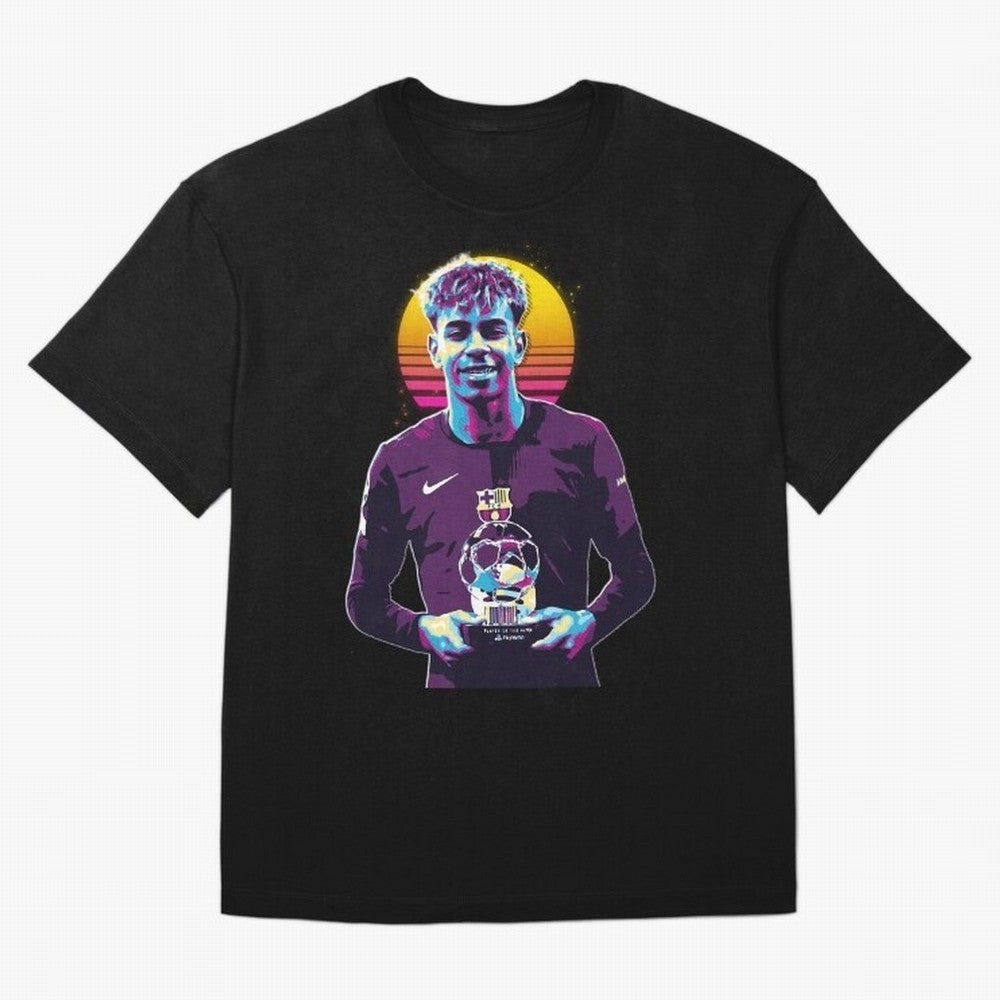 Lamine Yamal holding the trophy Classic T-Shirt Honor Champions and Dreams in FIFA World Cup 2026 Spirit, Connected to Argentina, Messi, Soccer Culture, Superstar Moments, National Team Dreams and Competitive Fire; Built for Supporters Chasing
