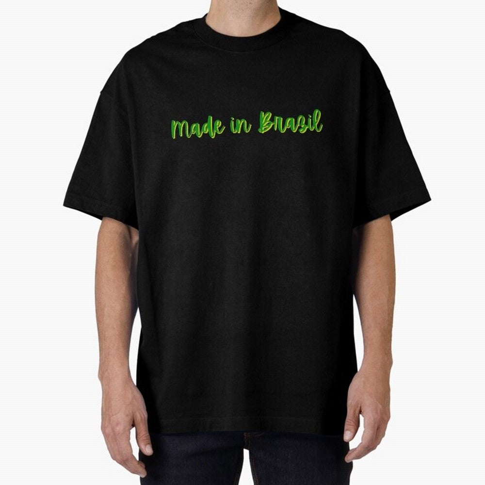 Made in Brazil Oversized T-Shirt Stand with Match Day Hype around FIFA World Cup 2026 Group Stage, Messi and Cristiano Ronaldo, England, Fan Favorite Moments, National Team Passion, Big Match Drama and Soccer History; Ideal for Passionate Fans Who